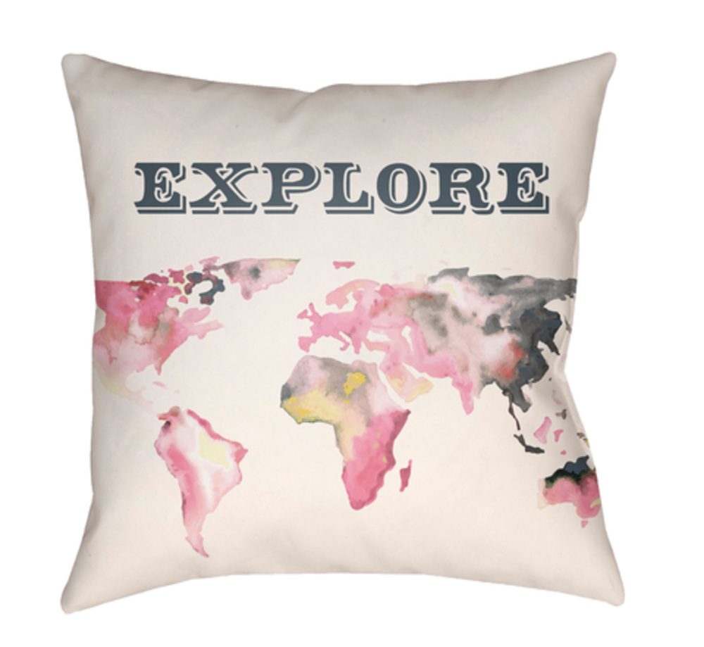 JT010-2020 Jetset 20 x 20 x 4 in. Throw Pillow, Pink - Medium