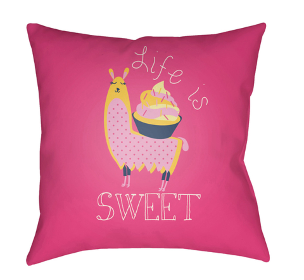 LI028-2020 Littles 20 x 20 x 4 in. Throw Pillow, Yellow - Medium