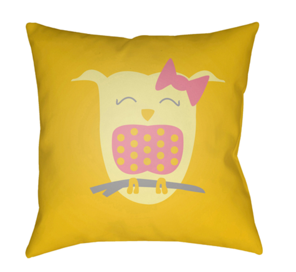 LI033-2020 Littles 20 x 20 x 4 in. Throw Pillow, Yellow - Medium