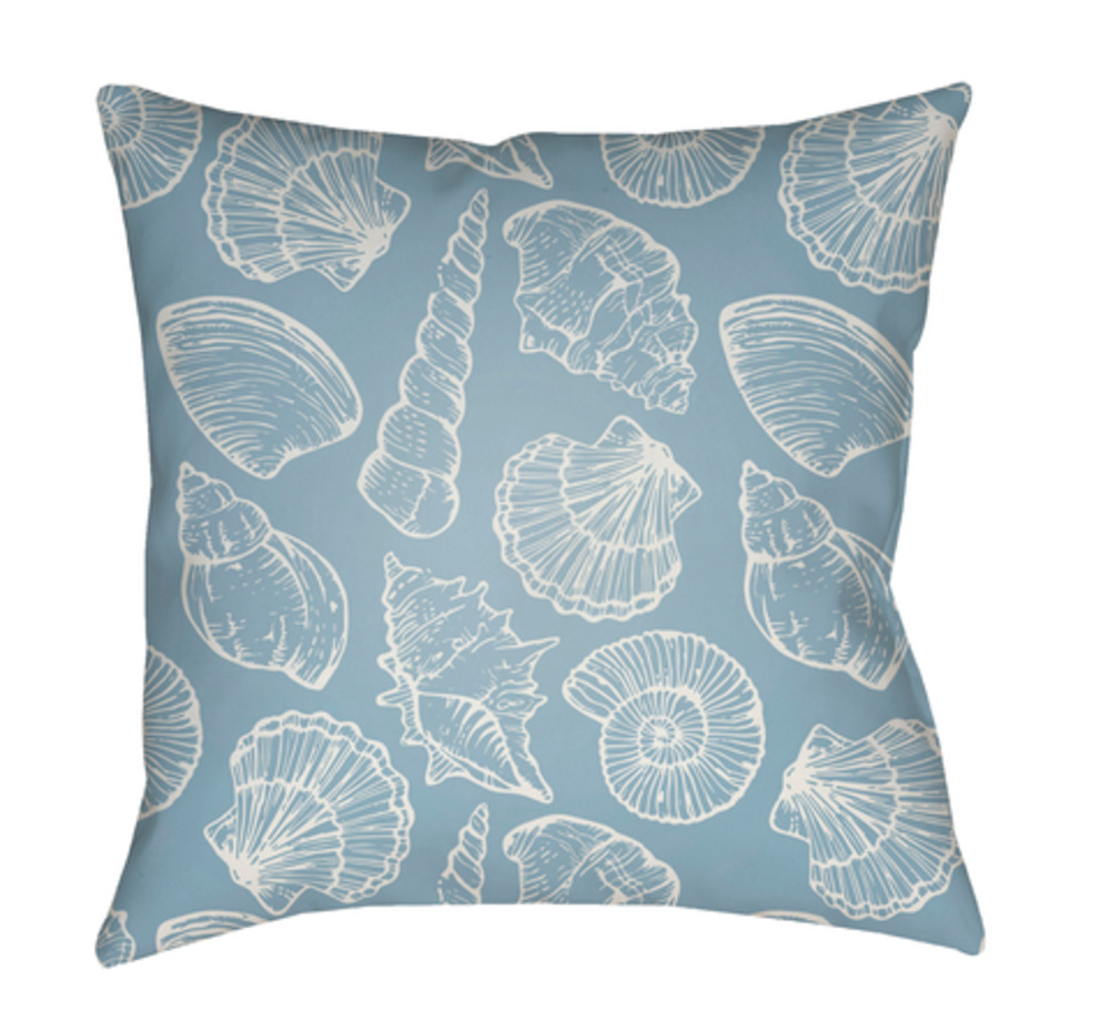 SOL034-2020 Shells III 20 x 20 x 4 in. Throw Pillow, Blue - Medium