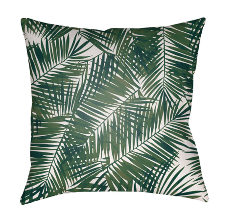 SOL040-1818 Fern Leaf 18 x 18 x 4 in. Throw Pillow, Green - Medium