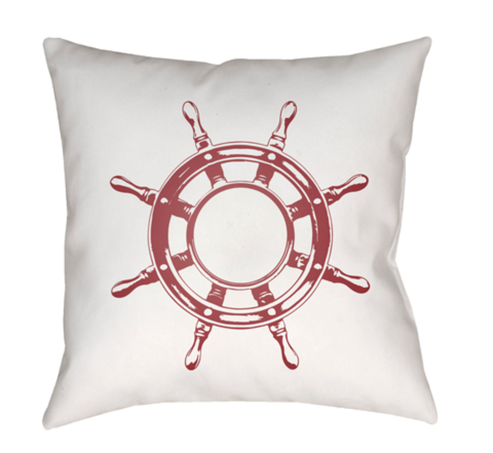 SOL047-2020 Nautical II 20 x 20 x 4 in. Throw Pillow, Red - Medium