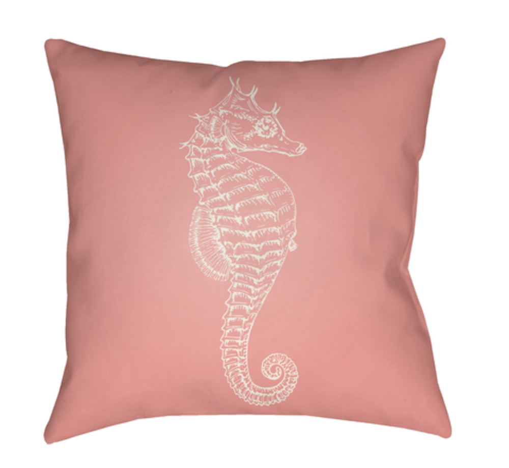 SOL057-2020 Seahorse 20 x 20 x 4 in. Throw Pillow, Pink - Medium