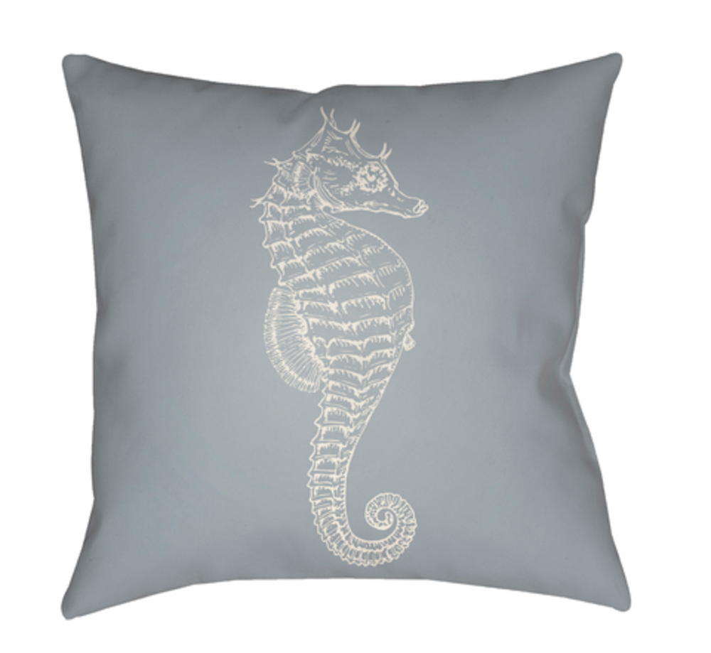 SOL058-2020 Seahorse 20 x 20 x 4 in. Throw Pillow, Blue - Medium