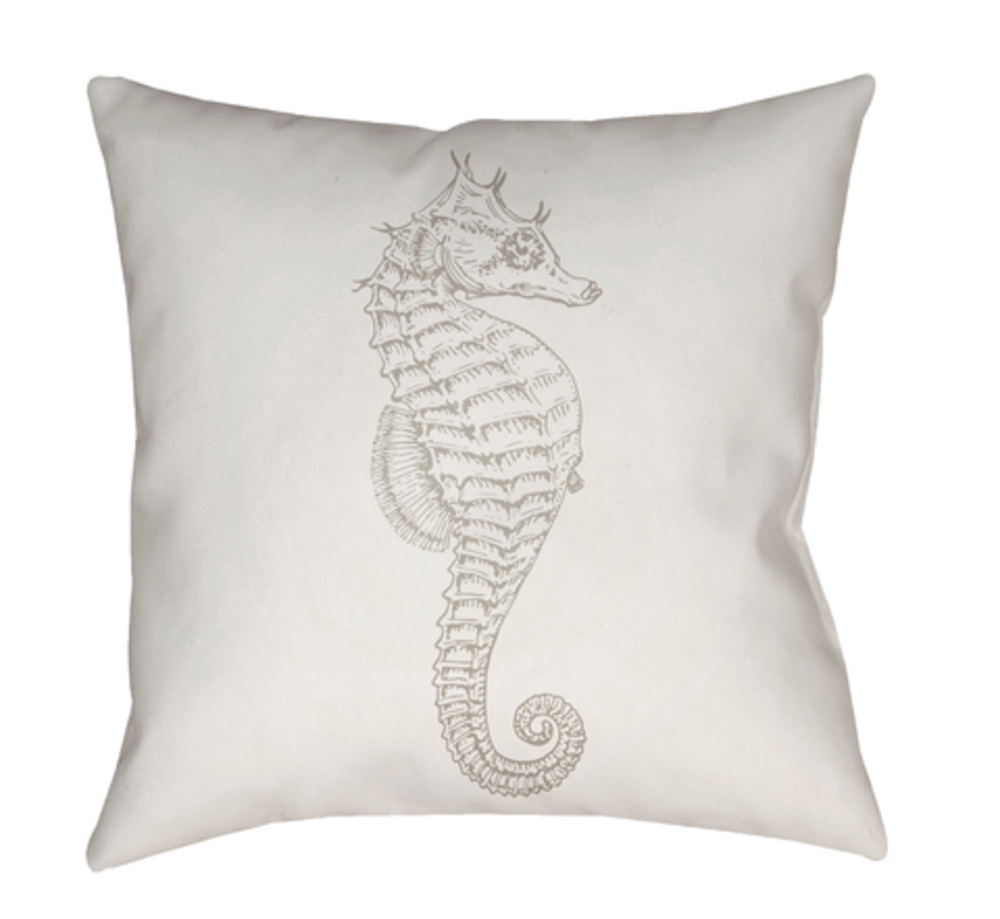 SOL060-1818 Seahorse 18 x 18 x 4 in. Throw Pillow, Beige - Medium