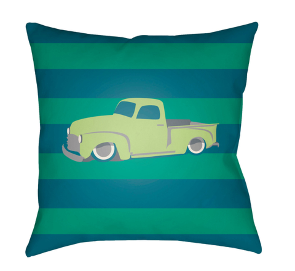 LI051-1818 Littles 18 x 18 x 4 in. Throw Pillow, Green - Medium