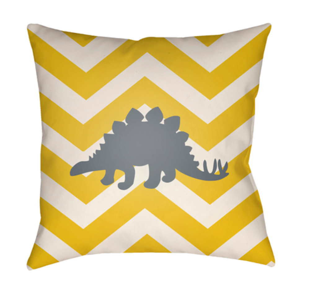 LI055-2020 Littles 20 x 20 x 4 in. Throw Pillow, Yellow - Medium