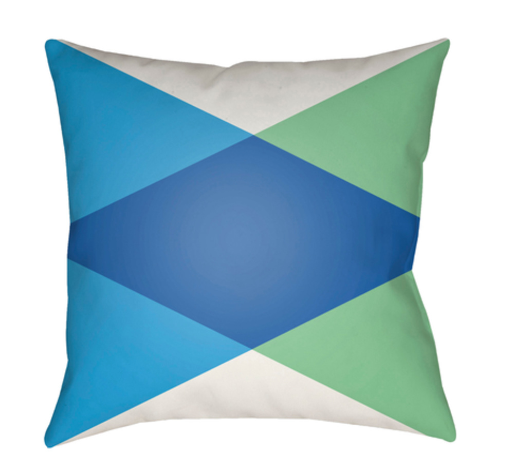 MD002-1818 Moderne 18 x 18 x 4 in. Throw Pillow, Blue - Medium