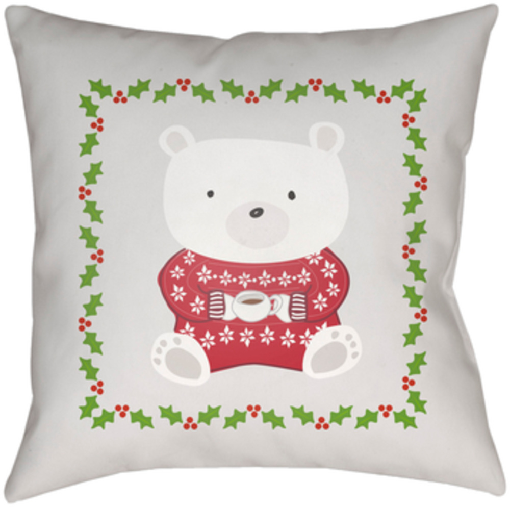 PHDBW001-1818 Beary Warm 18 x 18 x 4 in. Throw Pillow, Red - Medium