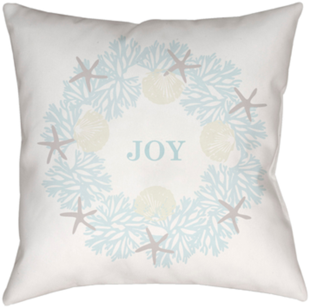 PHDCJ001-1616 Coastal Joy 16 x 16 x 4 in. Throw Pillow, White - Medium