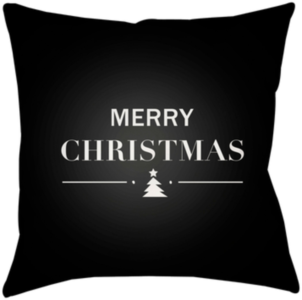 PHDMH001-1818 Merry Holiday 18 x 18 x 4 in. Throw Pillow, Black - Medium
