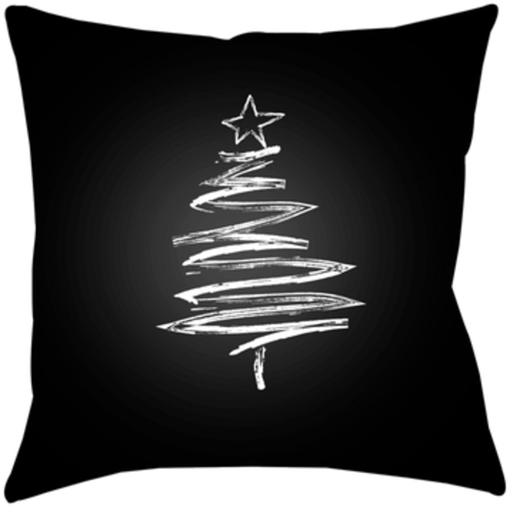 PHDTT001-1616 Trim the Tree 16 x 16 x 4 in. Throw Pillow, Black - Medium