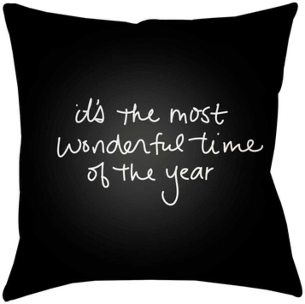 PHDWT001-1616 Wonderful Time 16 x 16 x 4 in. Throw Pillow, Black - Medium