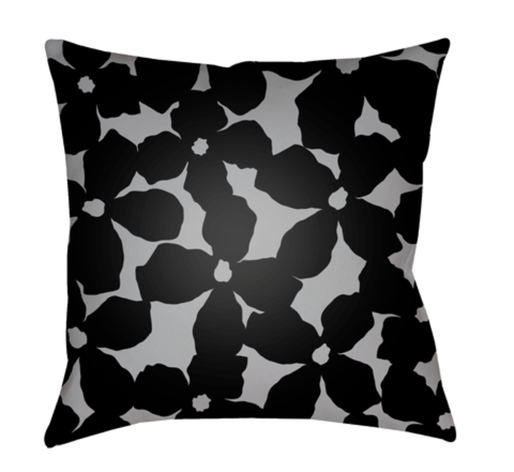 MF001-1818 Moody Floral 18 x 18 x 4 in. Throw Pillow, Grey - Medium
