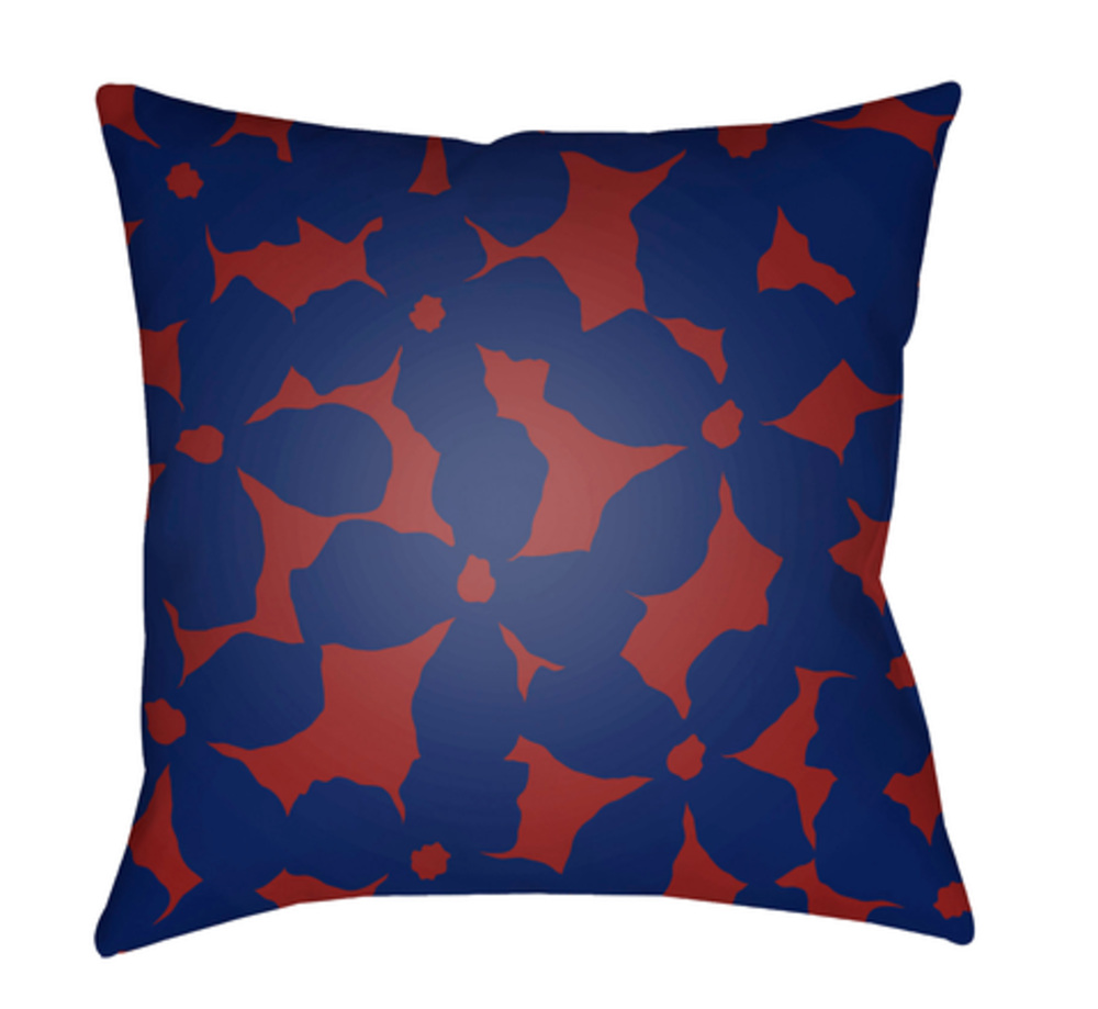 MF002-2020 Moody Floral 20 x 20 x 4 in. Throw Pillow, Red - Medium
