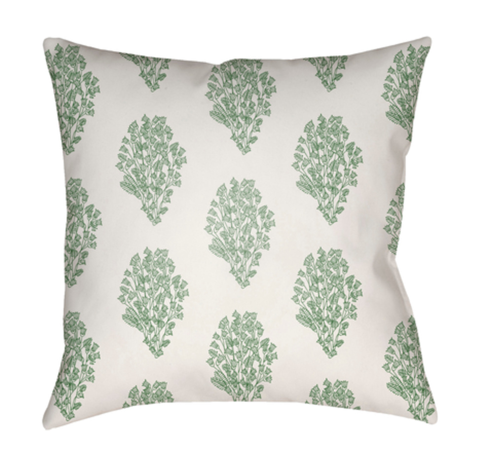 MF011-2020 Moody Floral 20 x 20 x 4 in. Throw Pillow, White - Medium