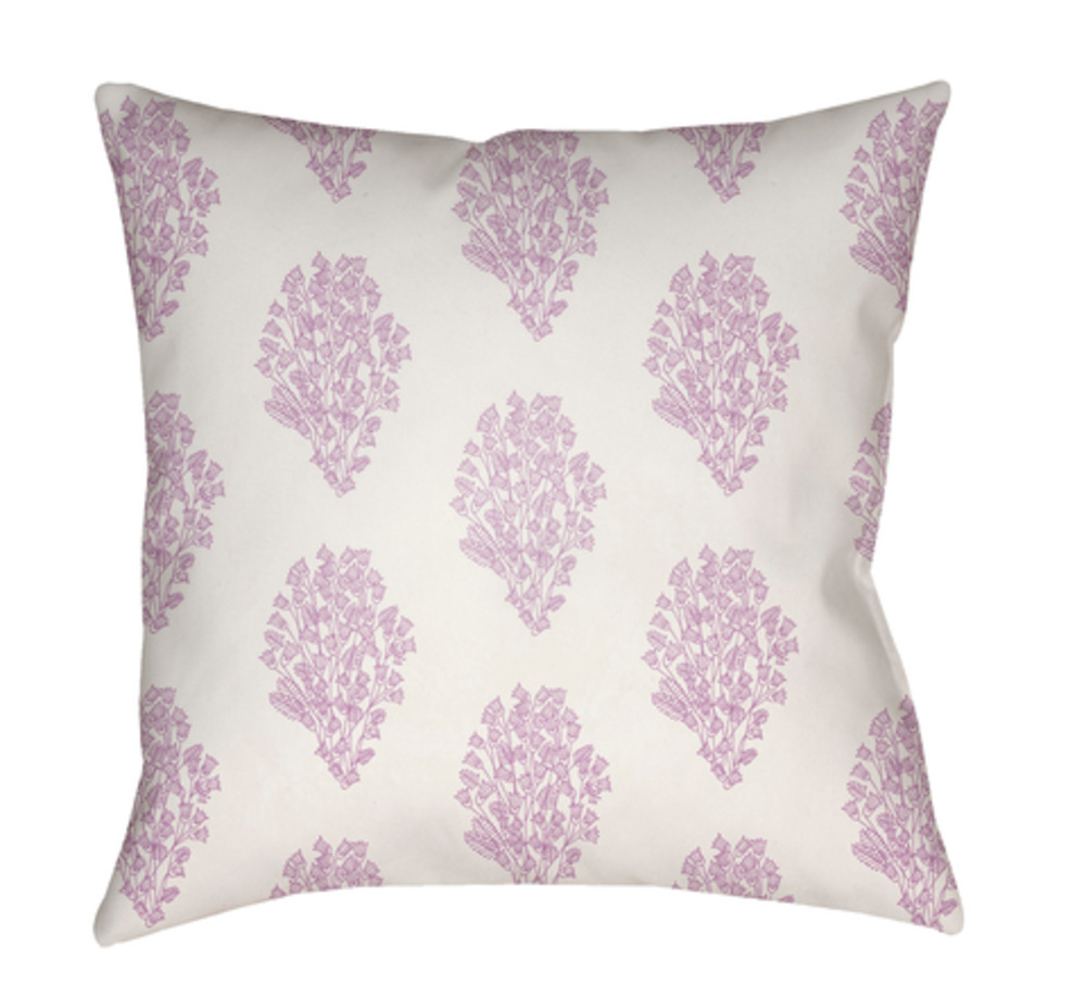 MF013-1818 Moody Floral 18 x 18 x 4 in. Throw Pillow, White - Medium