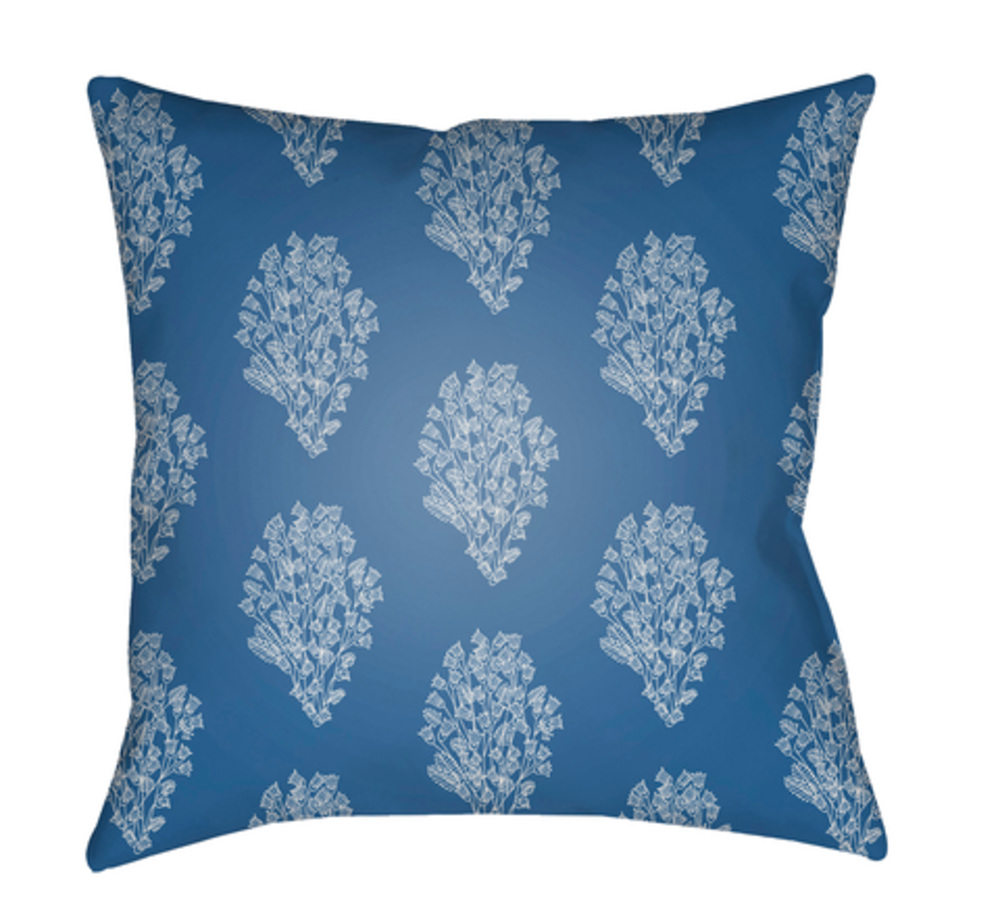 MF014-1818 Moody Floral 18 x 18 x 4 in. Throw Pillow, Blue - Medium