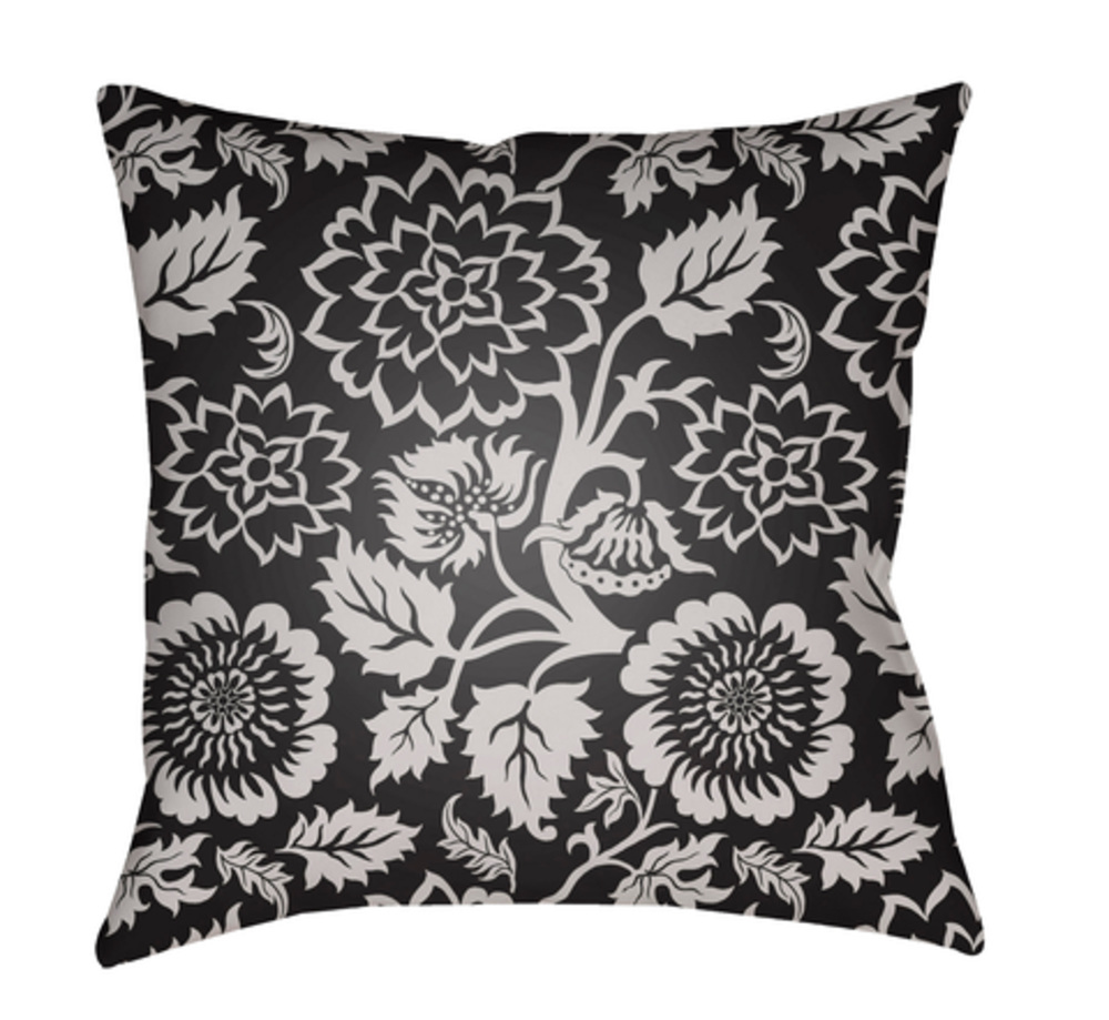 MF028-1818 Moody Floral 18 x 18 x 4 in. Throw Pillow, Grey - Medium