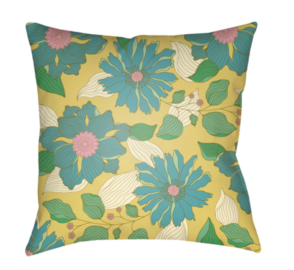 MF030-2020 Moody Floral 20 x 20 x 4 in. Throw Pillow, Green - Medium