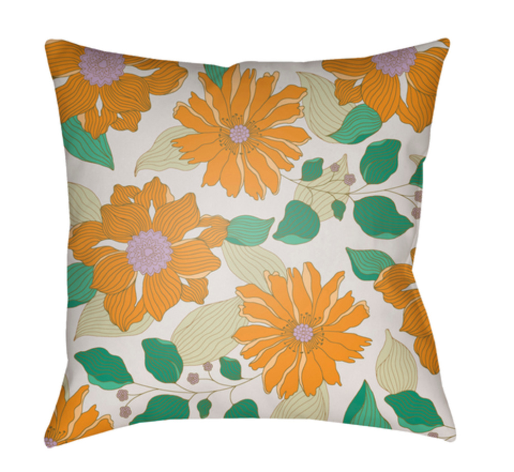 MF031-1818 Moody Floral 18 x 18 x 4 in. Throw Pillow, Green - Medium
