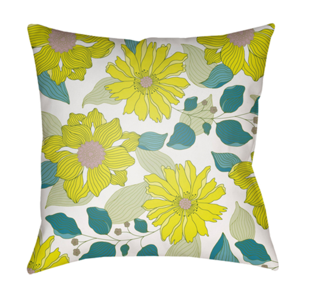 MF032-1818 Moody Floral 18 x 18 x 4 in. Throw Pillow, Blue - Medium