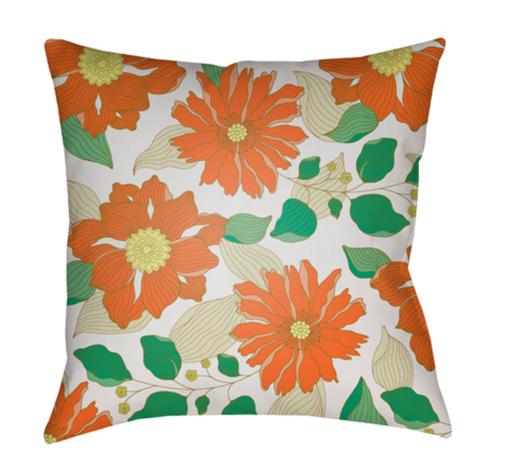 MF035-2020 Moody Floral 20 x 20 x 4 in. Throw Pillow, Orange - Medium