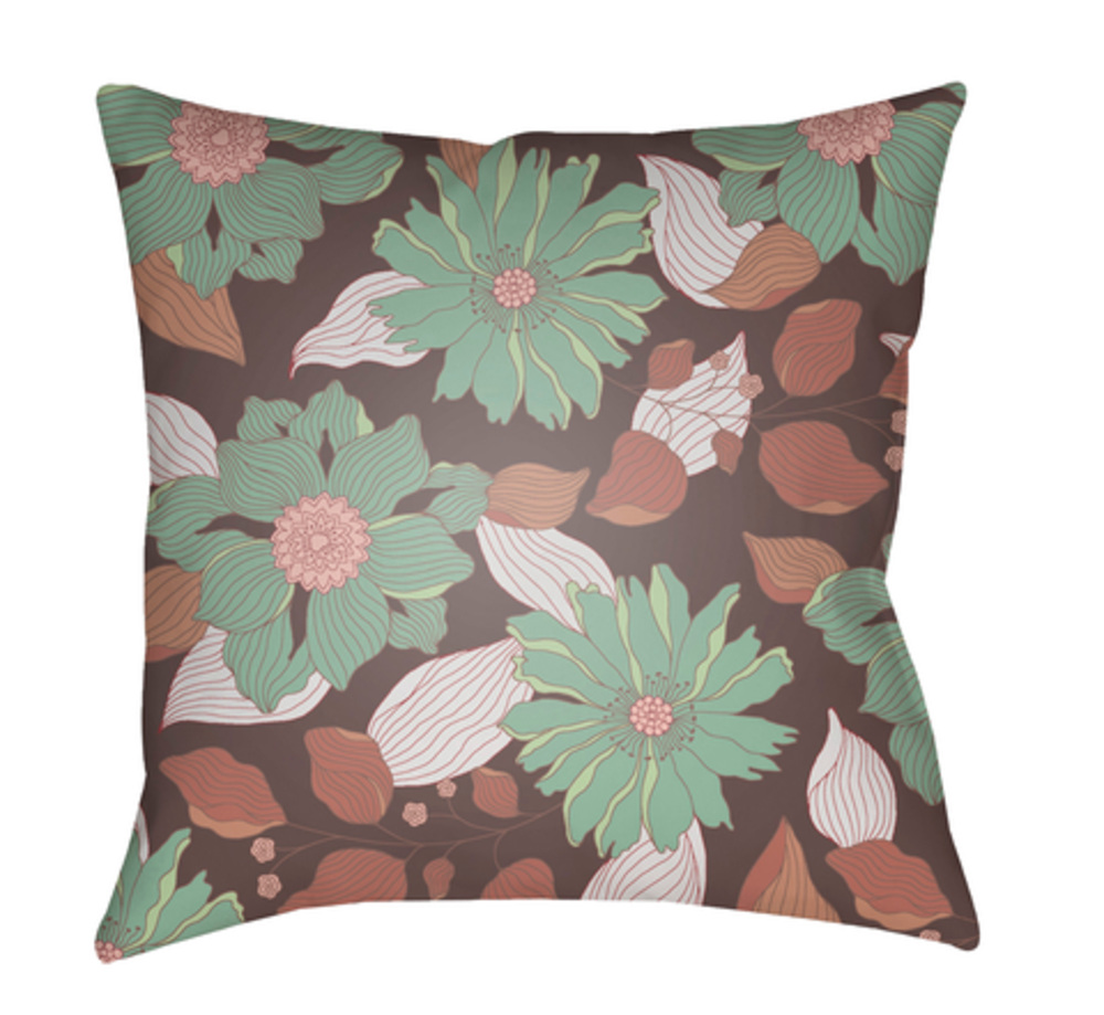 MF038-1818 Moody Floral 18 x 18 x 4 in. Throw Pillow, Pink - Medium