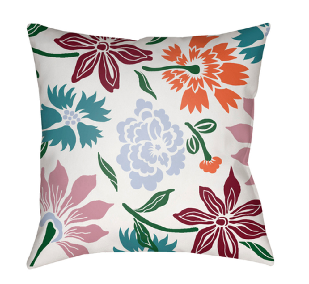 MF040-2020 Moody Floral 20 x 20 x 4 in. Throw Pillow, Green - Medium