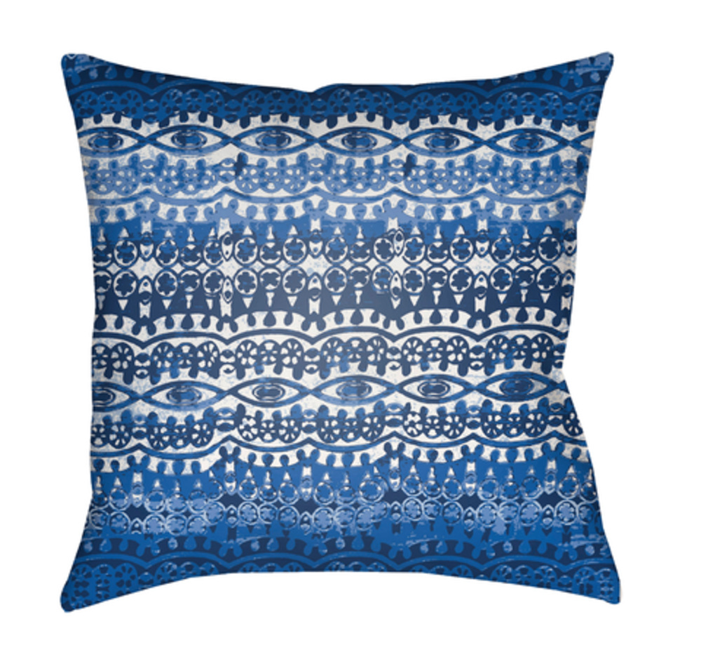 ID003-1818 Decorative 18 x 18 x 4 in. Throw Pillow, Blue - Medium