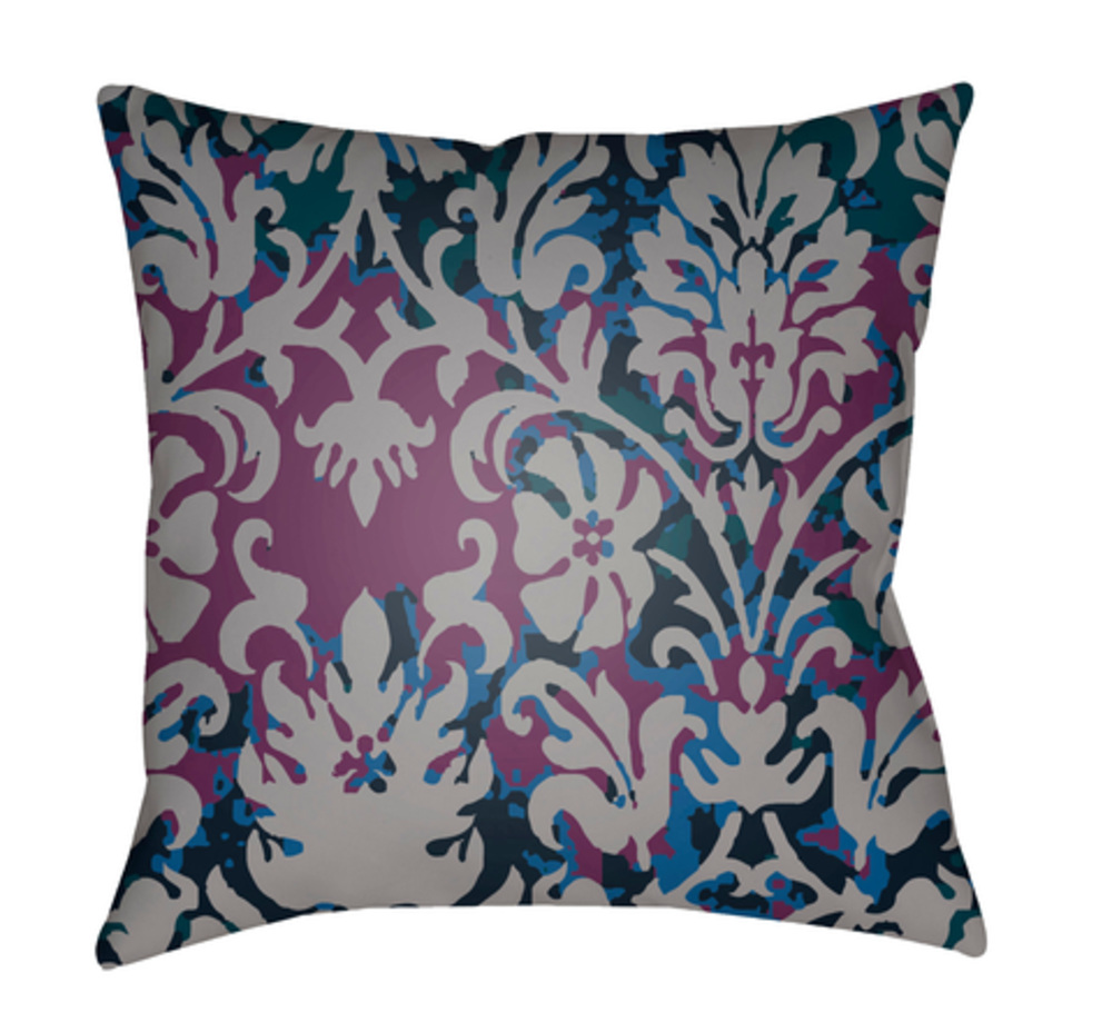 DK002-2222 Moody Damask 22 x 22 x 5 in. Throw Pillow, Navy - Large