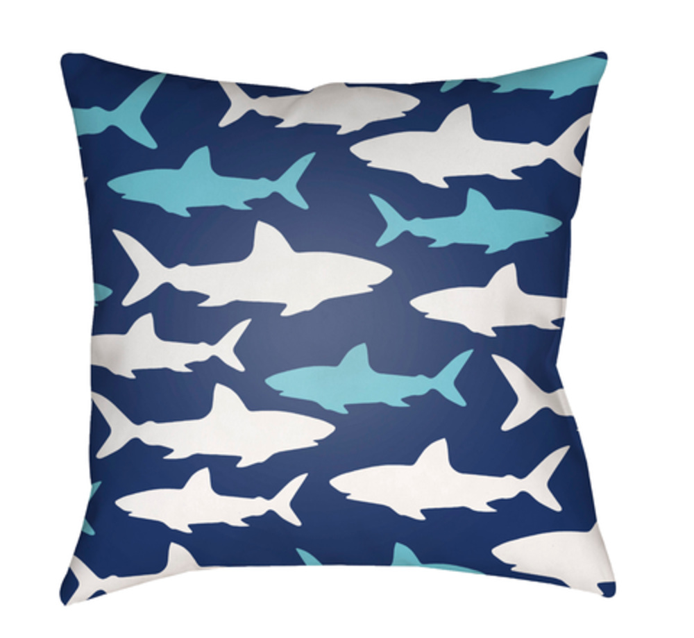 LIL072-1818 Sharks 18 x 18 x 4 in. Throw Pillow - Medium