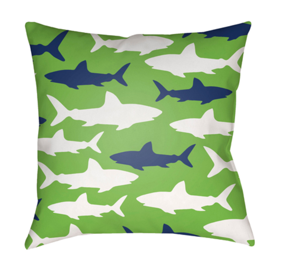 LIL074-1818 Sharks 18 x 18 x 4 in. Throw Pillow - Medium