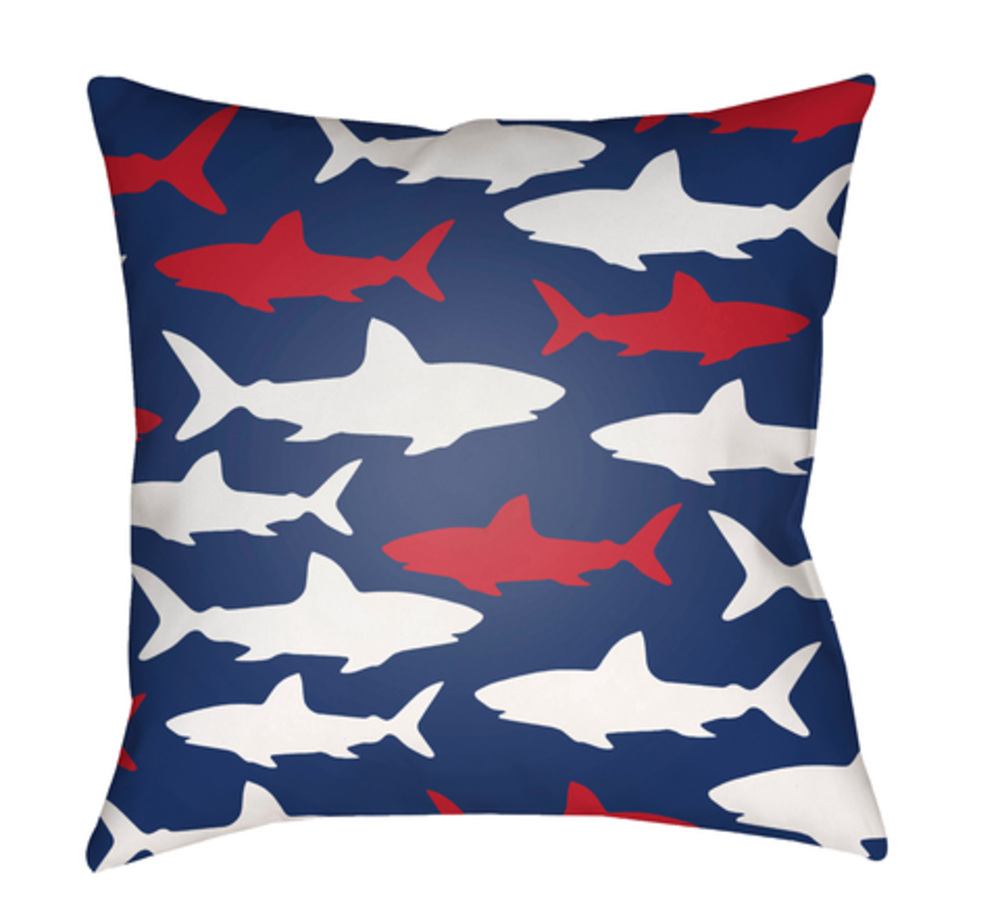 LIL076-1818 Sharks 18 x 18 x 4 in. Throw Pillow - Medium