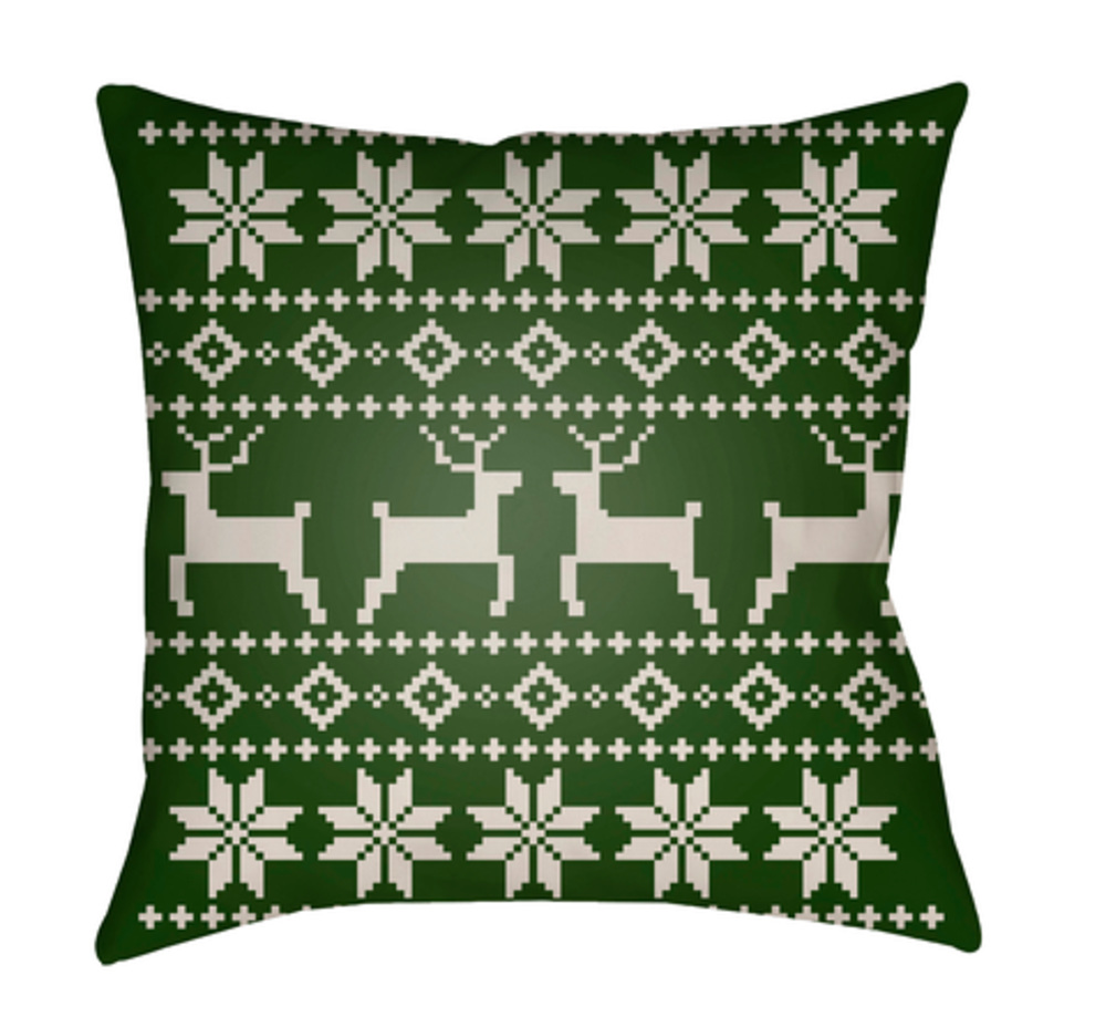 PLAID003-2020 Fair Isle I 20 x 20 x 4 in. Throw Pillow, Green - Medium