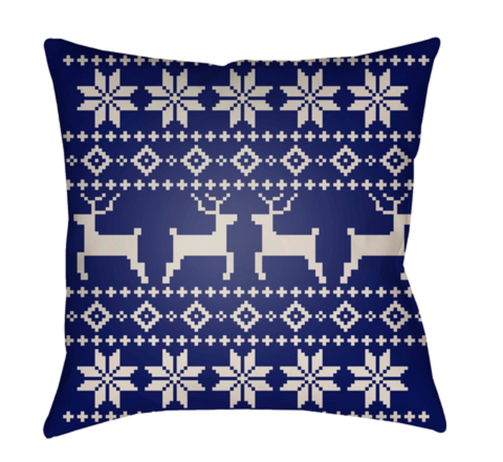 PLAID004-2020 Fair Isle I 20 x 20 x 4 in. Throw Pillow, Blue - Medium
