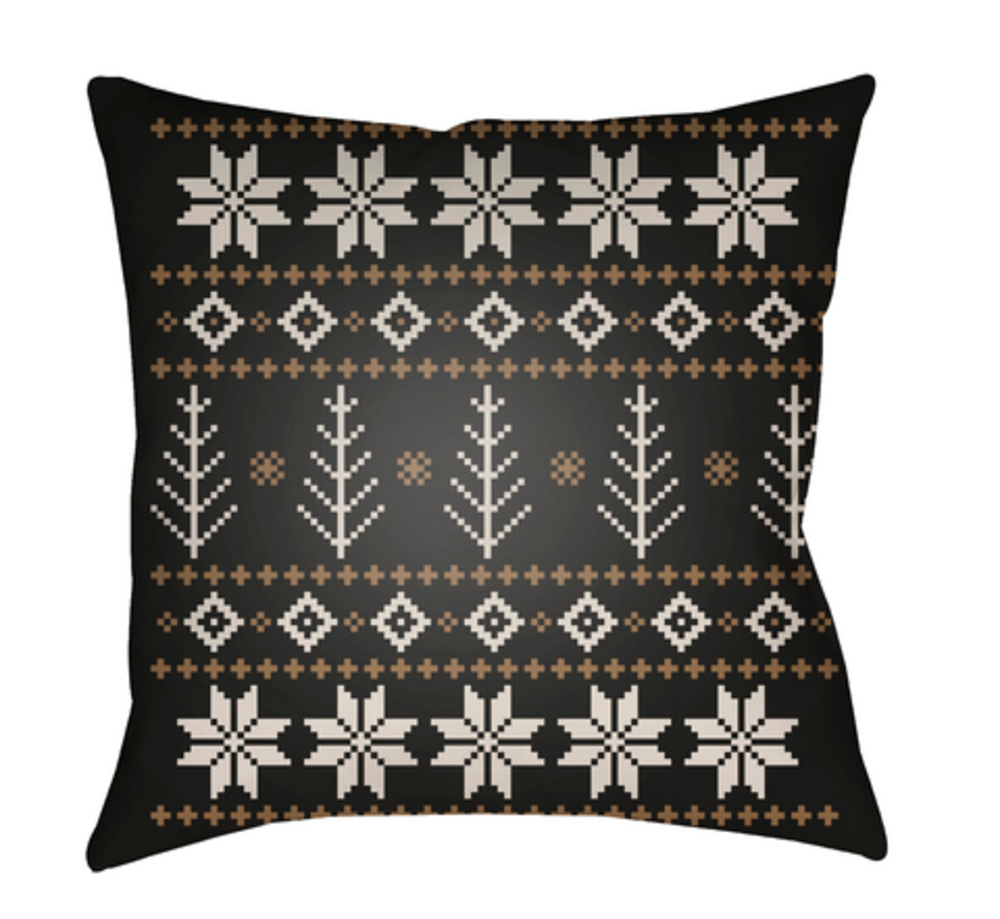 PLAID012-2020 Fair Isle III 20 x 20 x 4 in. Throw Pillow, Black - Medium
