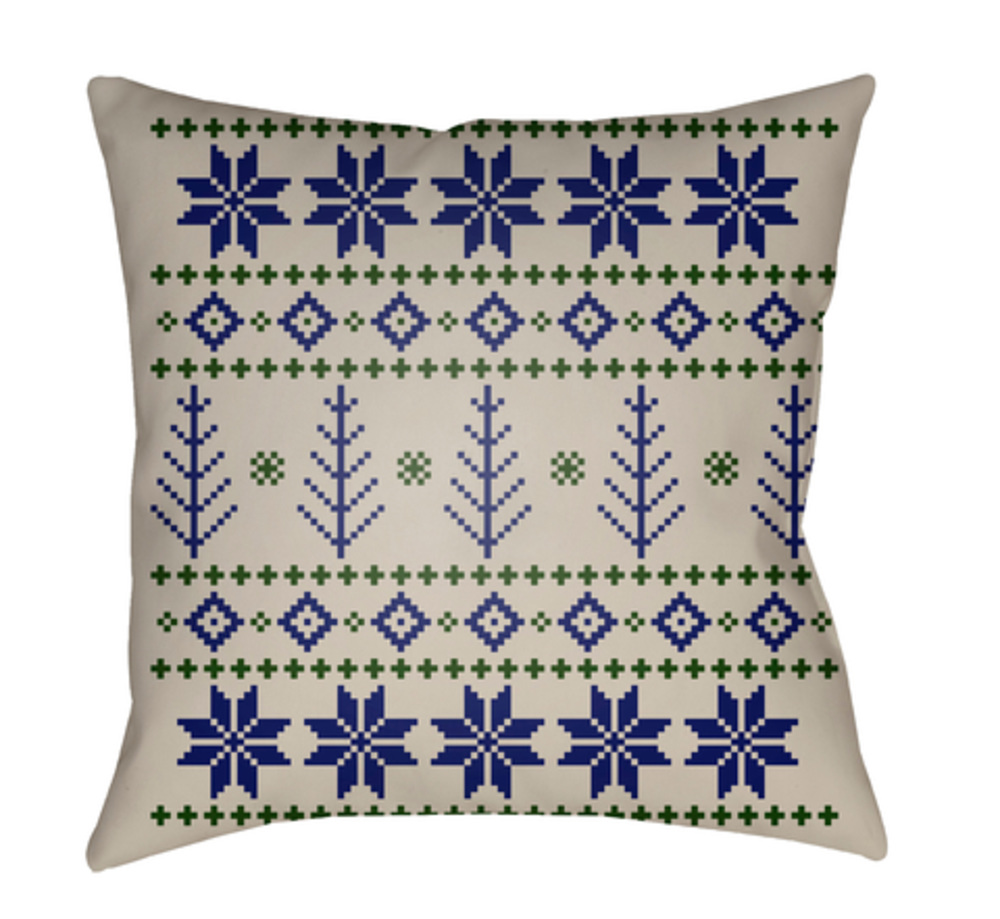PLAID013-1818 Fair Isle III 18 x 18 x 4 in. Throw Pillow, Blue - Medium