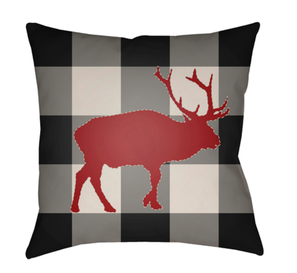 PLAID020-2020 Buffalo 20 x 20 x 4 in. Throw Pillow, Black - Medium