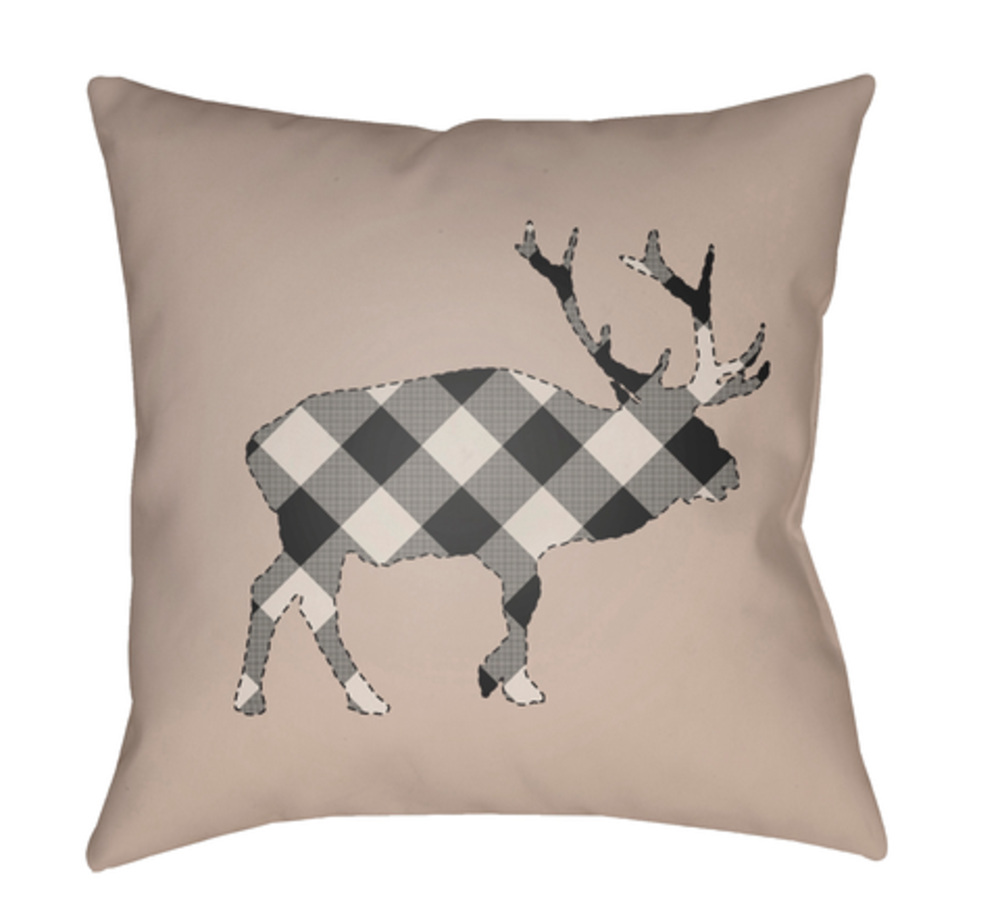 PLAID021-1818 Buffalo 18 x 18 x 4 in. Throw Pillow, Black - Medium