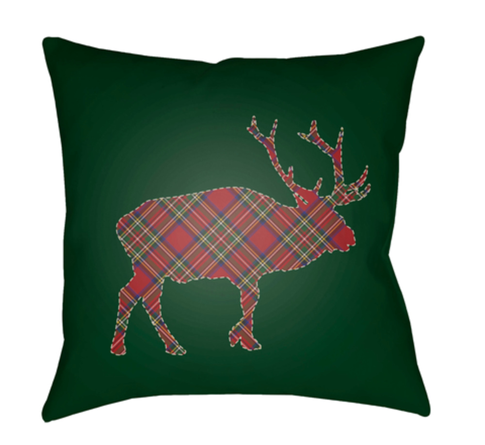 PLAID022-1818 Buffalo 18 x 18 x 4 in. Throw Pillow, Green - Medium