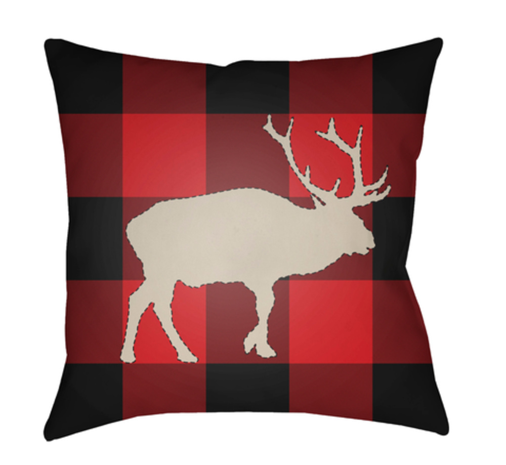 PLAID024-1818 Buffalo 18 x 18 x 4 in. Throw Pillow, Red - Medium