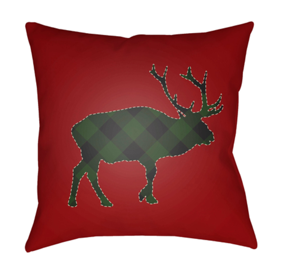 PLAID025-2020 Buffalo 20 x 20 x 4 in. Throw Pillow, Red - Medium