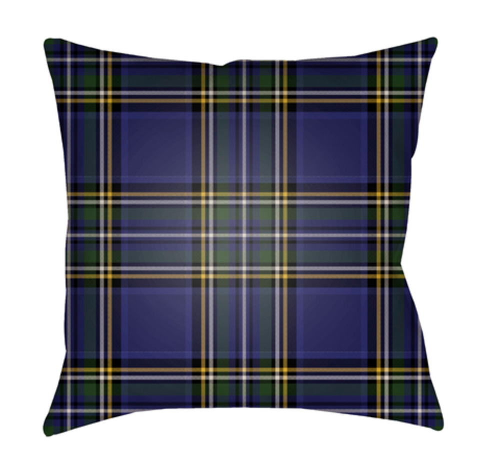 PLAID026-2020 Tartan II 20 x 20 x 4 in. Throw Pillow, Blue - Medium