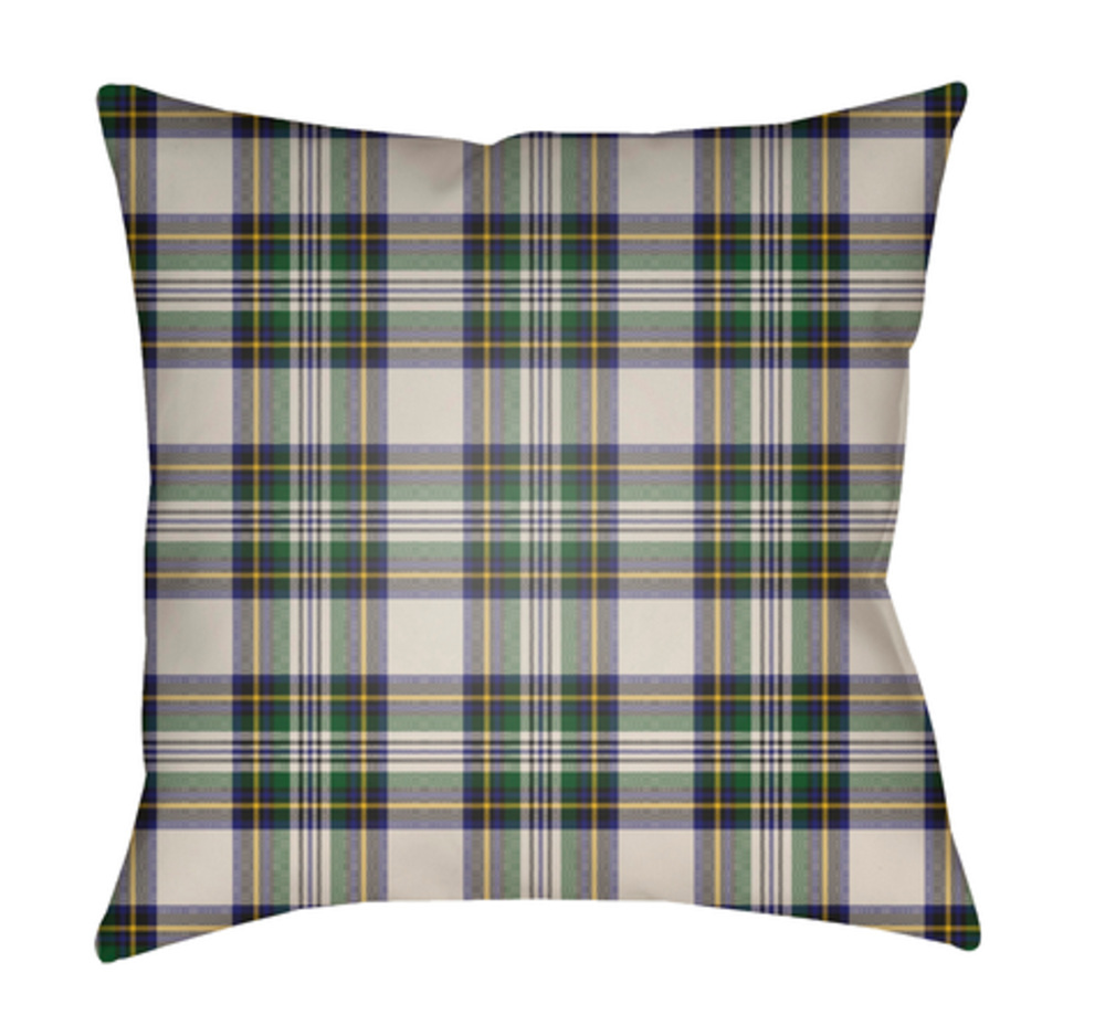 PLAID029-2020 Tartan II 20 x 20 x 4 in. Throw Pillow, Green - Medium