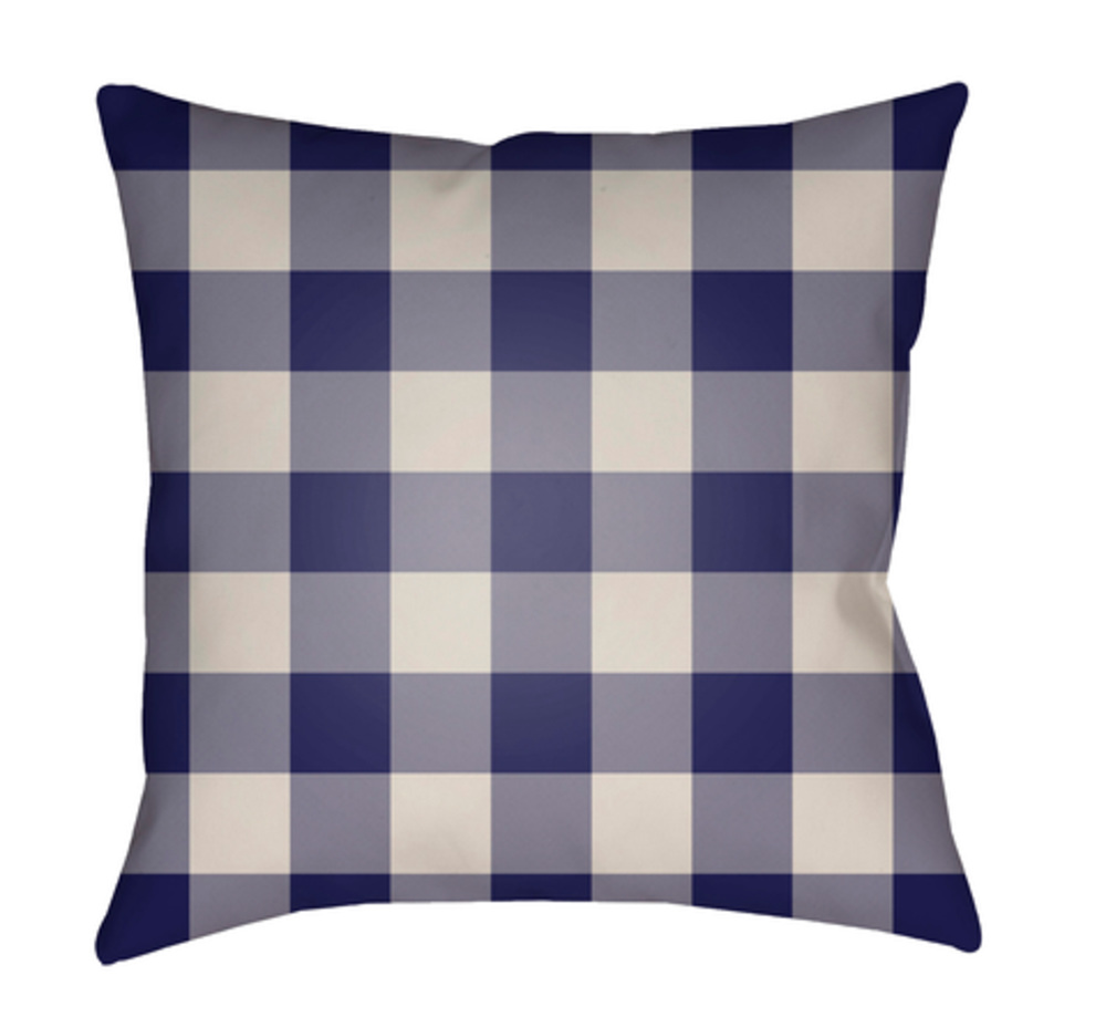 PLAID031-2020 Checker 20 x 20 x 4 in. Throw Pillow, Blue - Medium