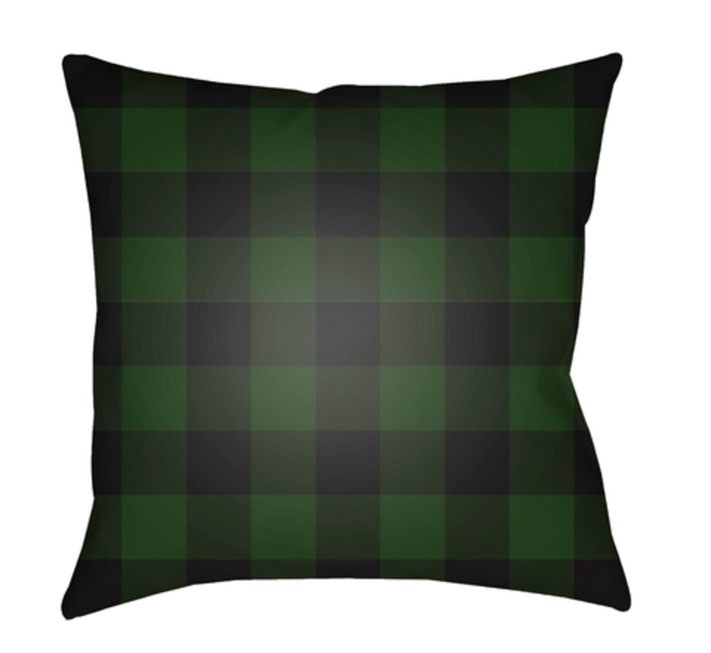 PLAID032-1818 Checker 18 x 18 x 4 in. Throw Pillow, Green - Medium