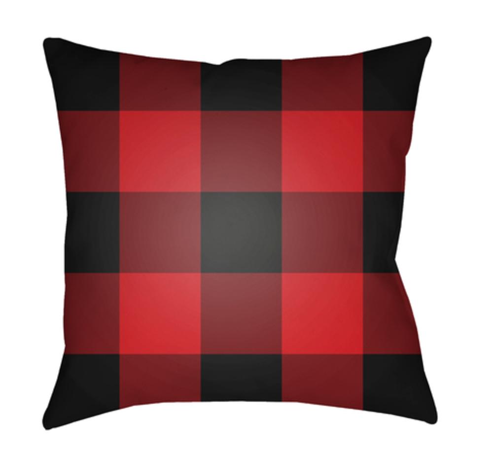 PLAID033-1818 Checker 18 x 18 x 4 in. Throw Pillow, Red - Medium
