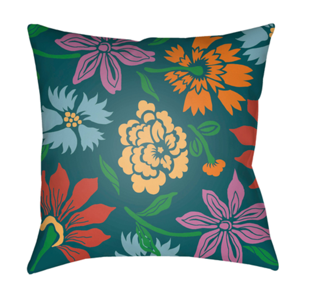 MF043-1818 Moody Floral 18 x 18 x 4 in. Throw Pillow, Yellow - Medium
