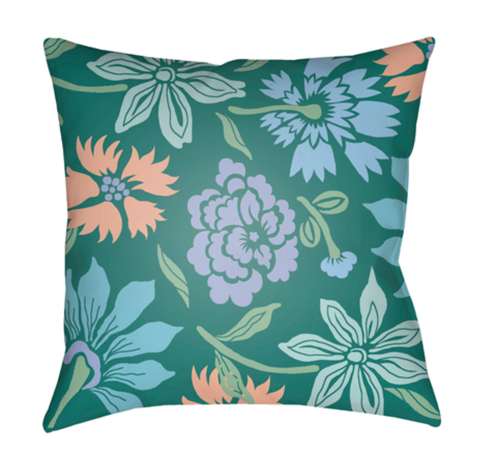 MF044-2020 Moody Floral 20 x 20 x 4 in. Throw Pillow, Green - Medium